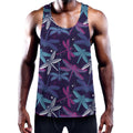 Trippy Dragonfly Pattern Print Men's Workout Tank Top