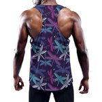 Trippy Dragonfly Pattern Print Training Tank Top