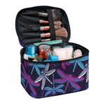 Trippy Dragonfly Pattern Print Travel Makeup Bag