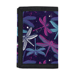 Trippy Dragonfly Pattern Print Trifold Wallet
