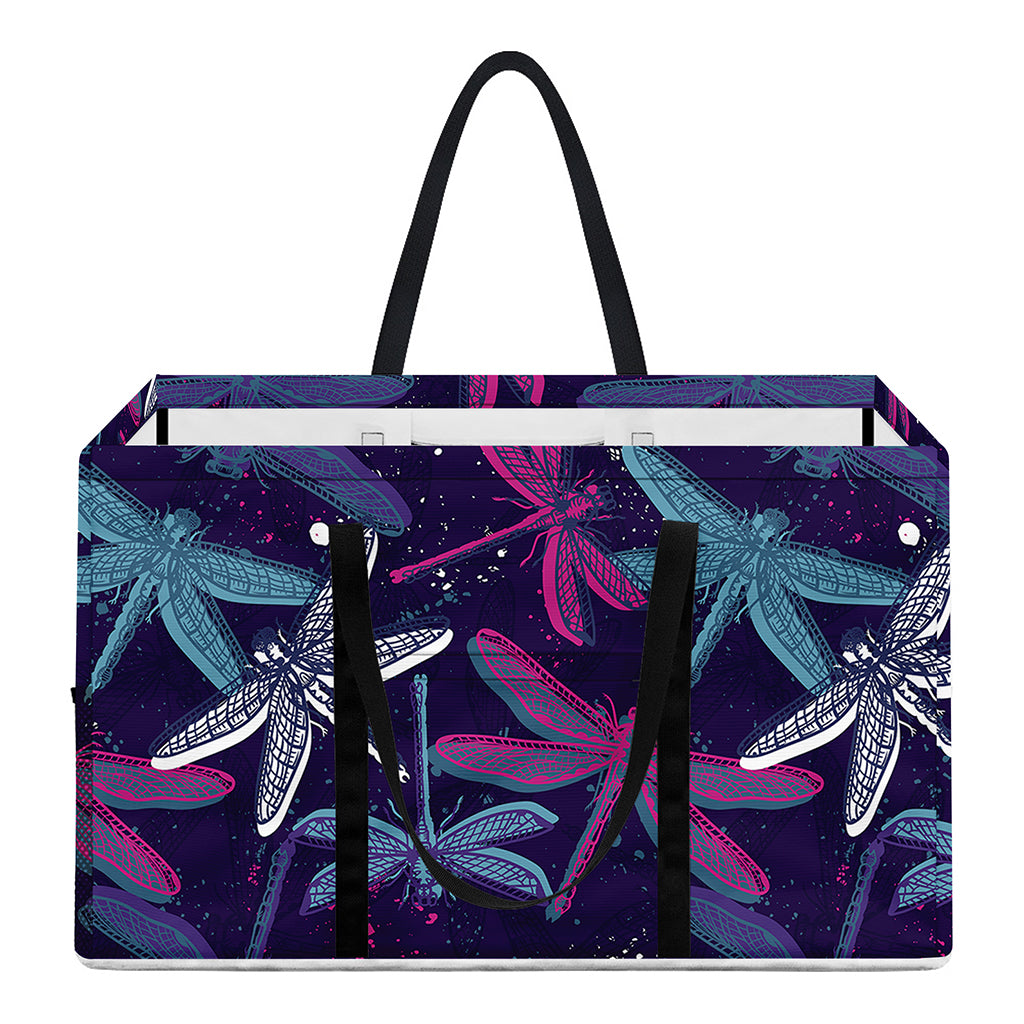 Trippy Dragonfly Pattern Print Utility Tote Bag
