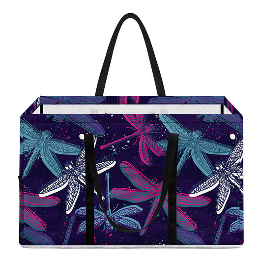 Trippy Dragonfly Pattern Print Utility Tote Bag