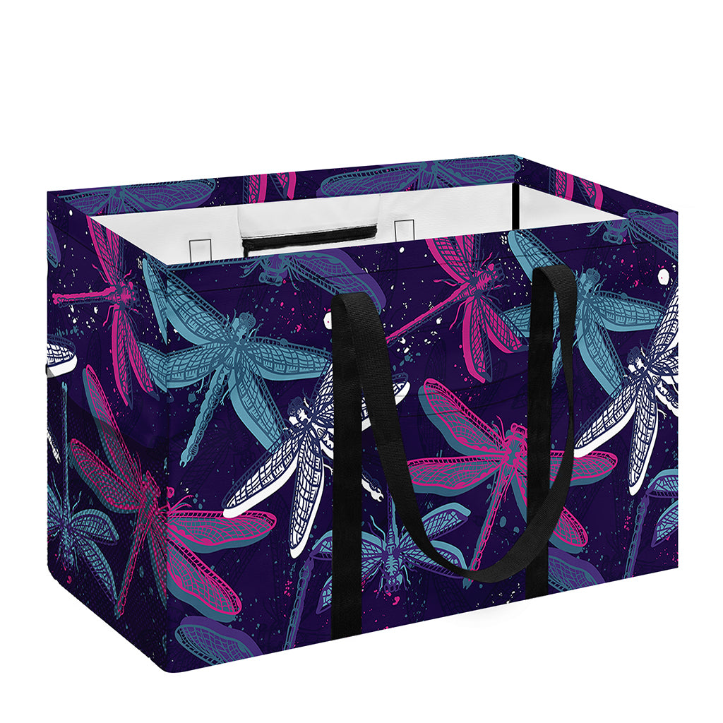 Trippy Dragonfly Pattern Print Utility Tote Bag