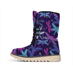 Trippy Dragonfly Pattern Print Winter Boots