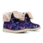 Trippy Dragonfly Pattern Print Winter Boots