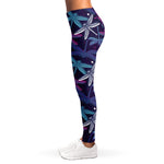 Trippy Dragonfly Pattern Print Women's Leggings