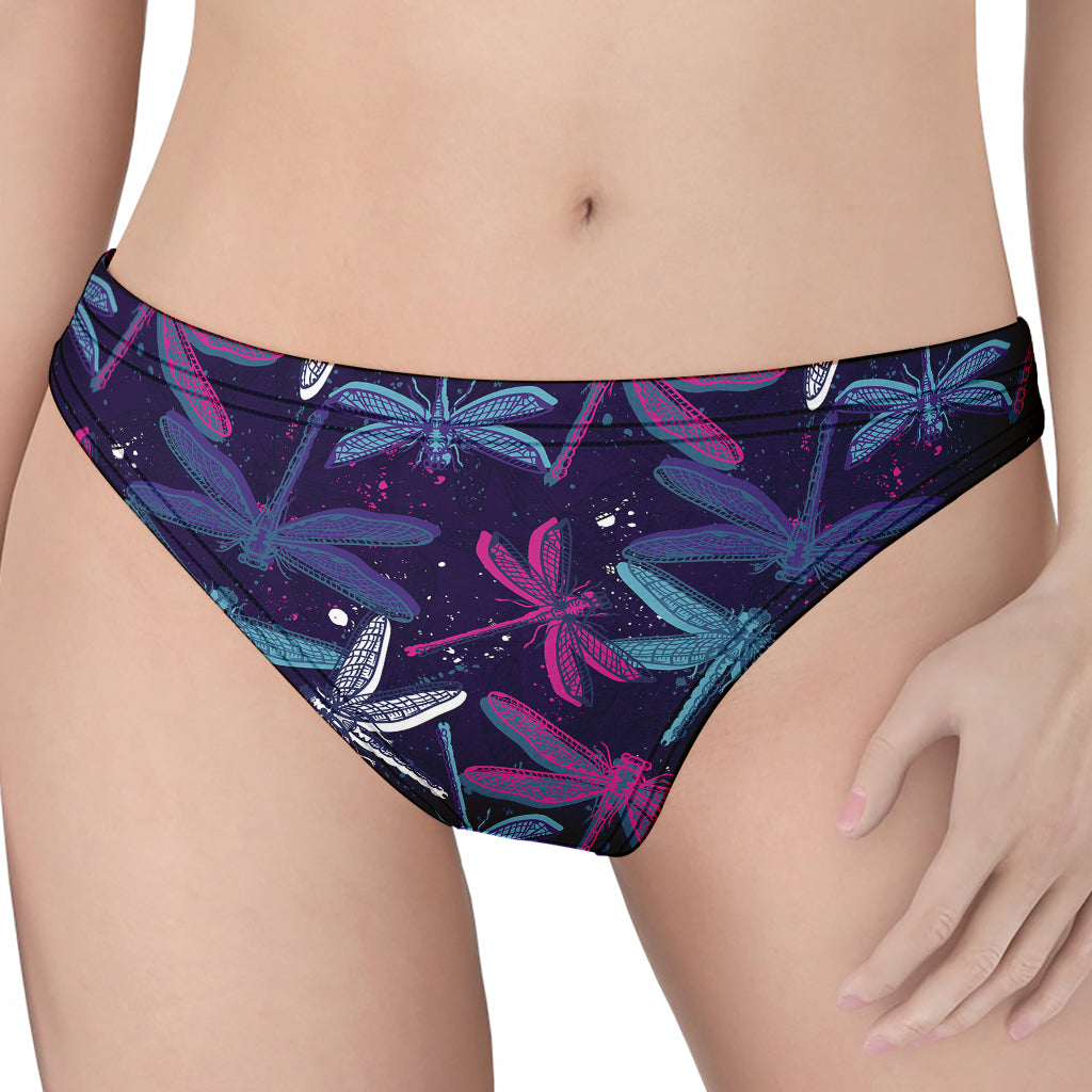 Trippy Dragonfly Pattern Print Women's Thong