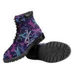 Trippy Dragonfly Pattern Print Work Boots