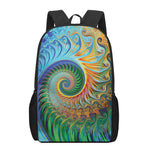 Trippy Fractal Print 17 Inch Backpack