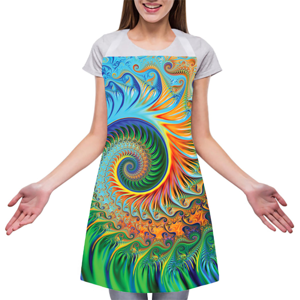 Trippy Fractal Print Adjustable Apron