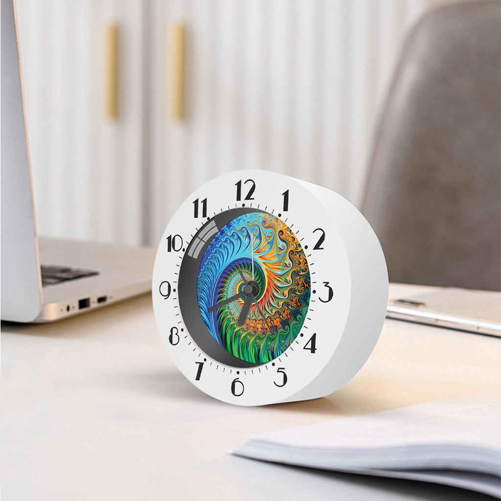 Trippy Fractal Print Alarm Clock