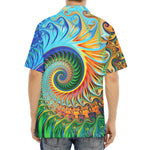 Trippy Fractal Print Aloha Shirt
