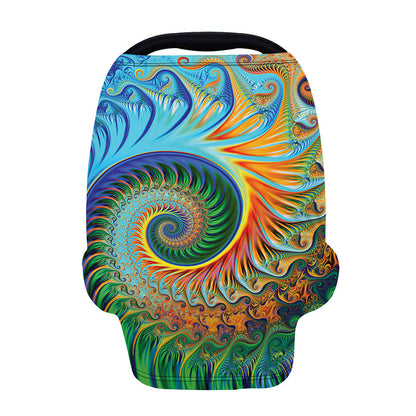 Trippy Fractal Print Baby Seat Cover