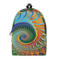 Trippy Fractal Print School Backpack