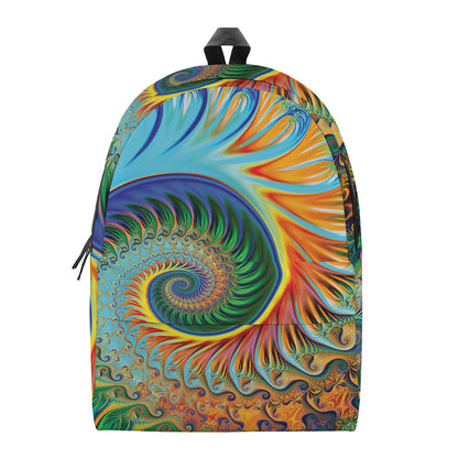 Trippy Fractal Print Backpack