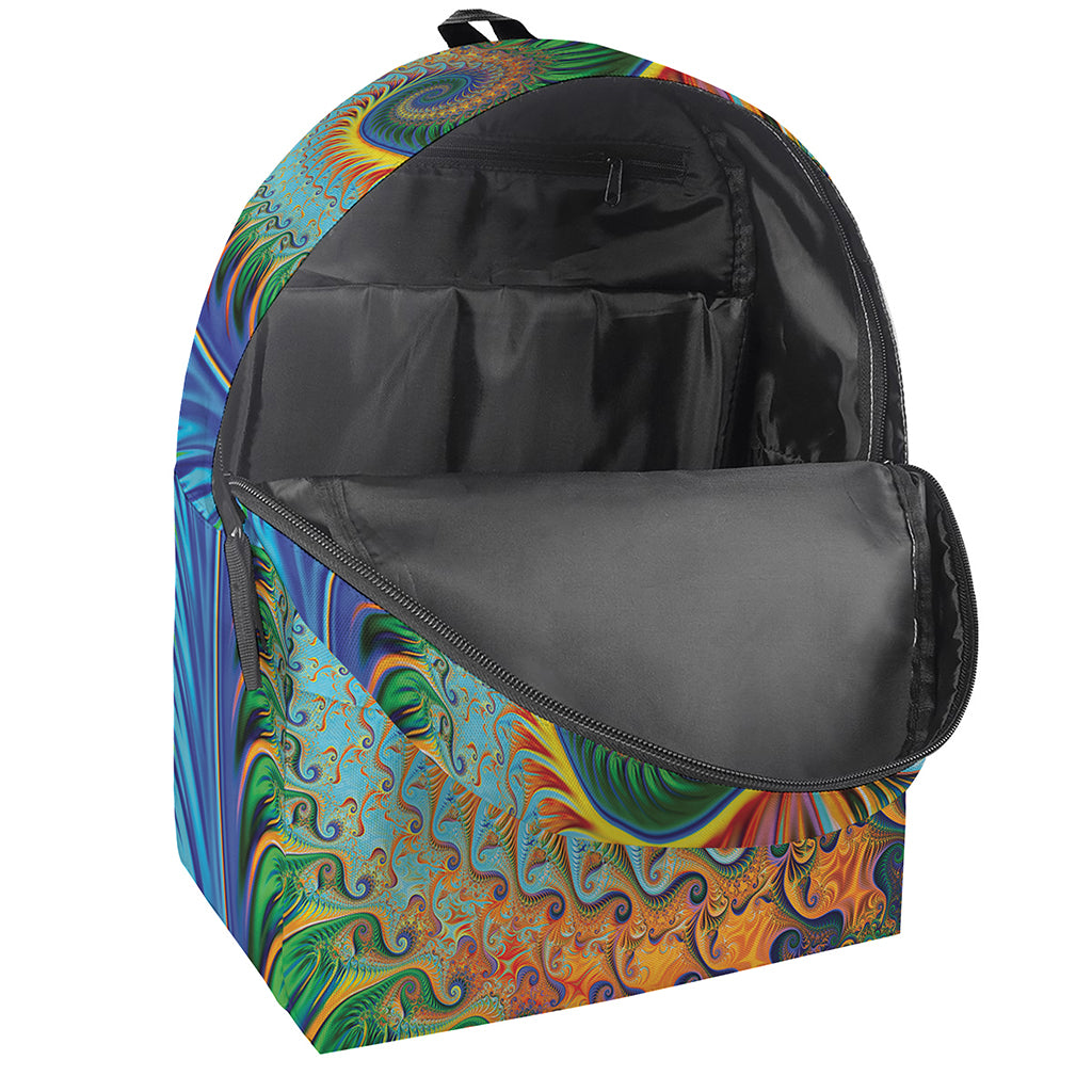 Trippy Fractal Print Backpack