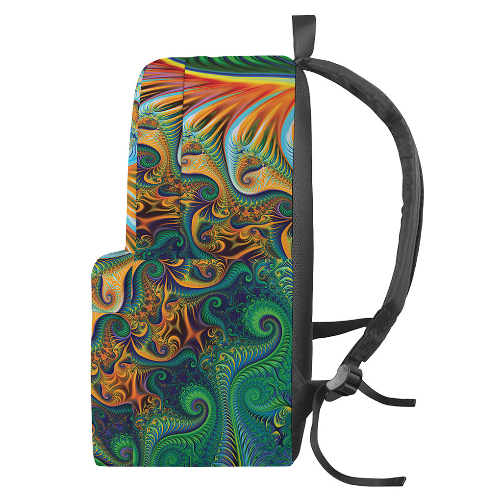 Trippy Fractal Print Backpack