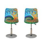 Trippy Fractal Print Bar Stool Covers