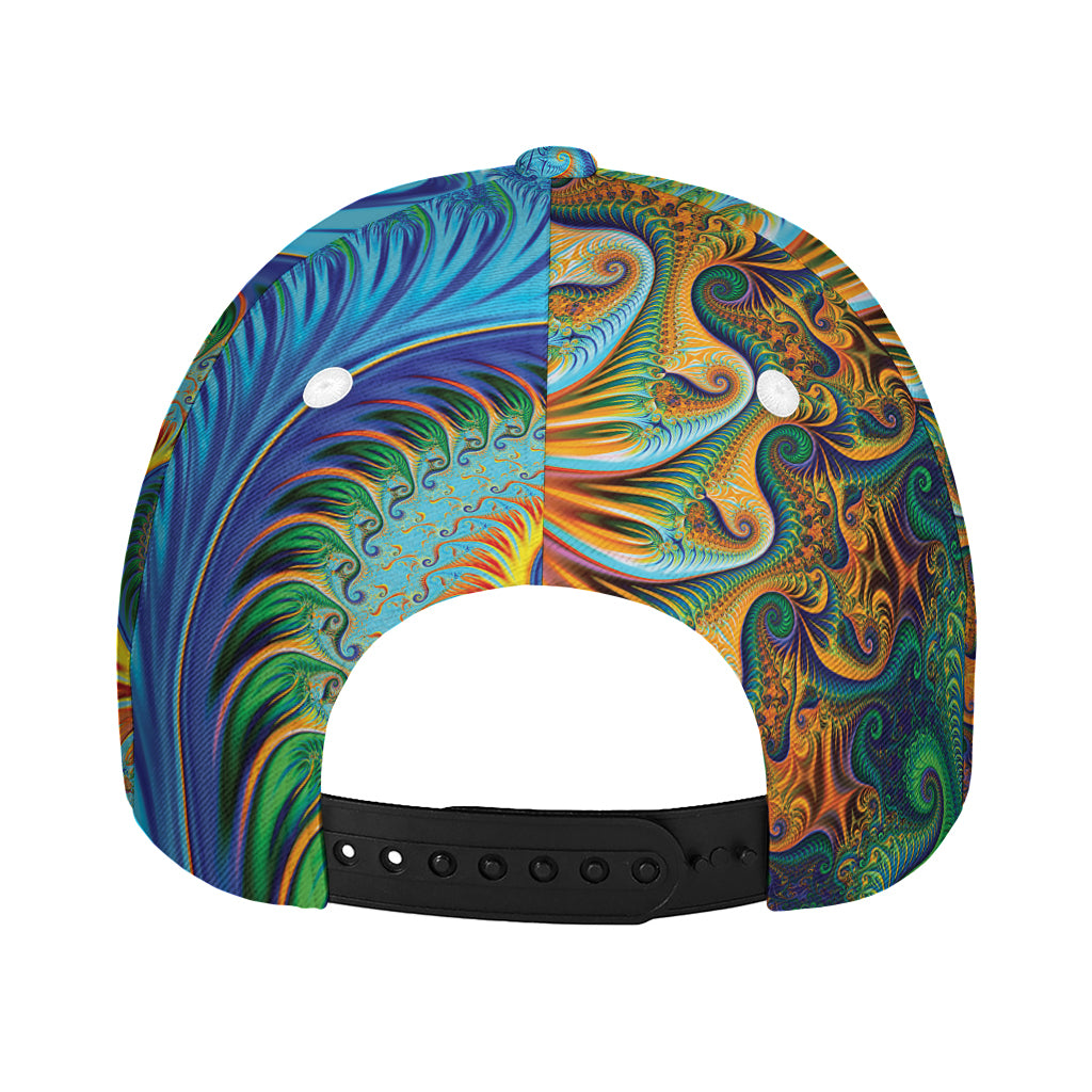Trippy Fractal Print Baseball Cap