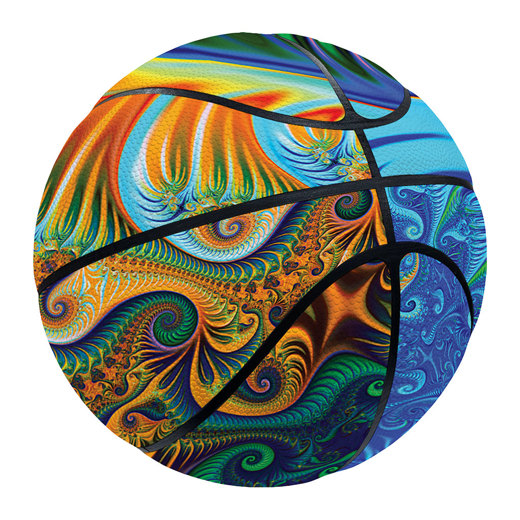 Trippy Fractal Print Basketball