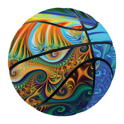 Trippy Fractal Print Basketball