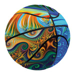 Trippy Fractal Print Basketball