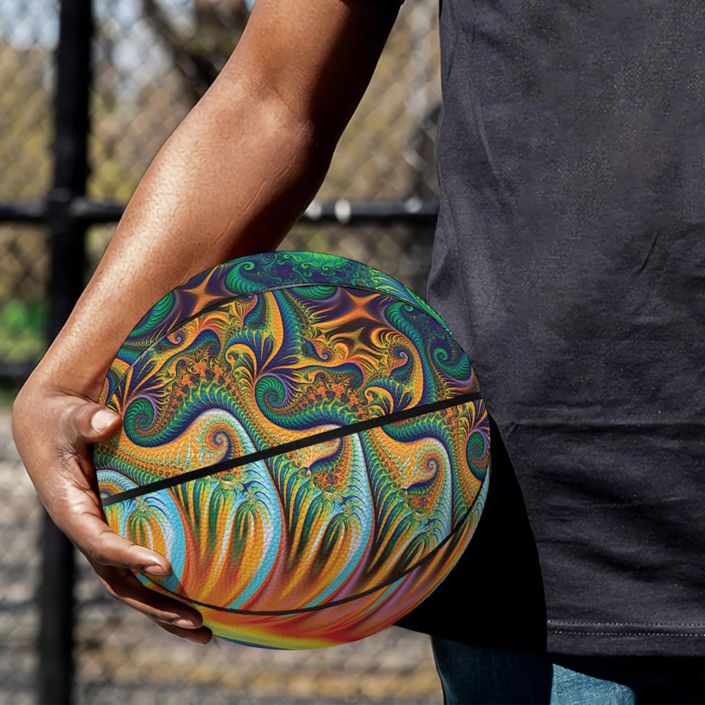 Trippy Fractal Print Basketball