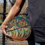 Trippy Fractal Print Basketball