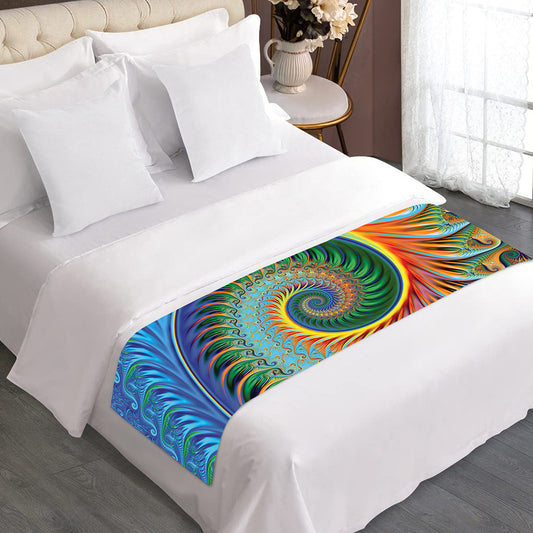 Trippy Fractal Print Bed Runner