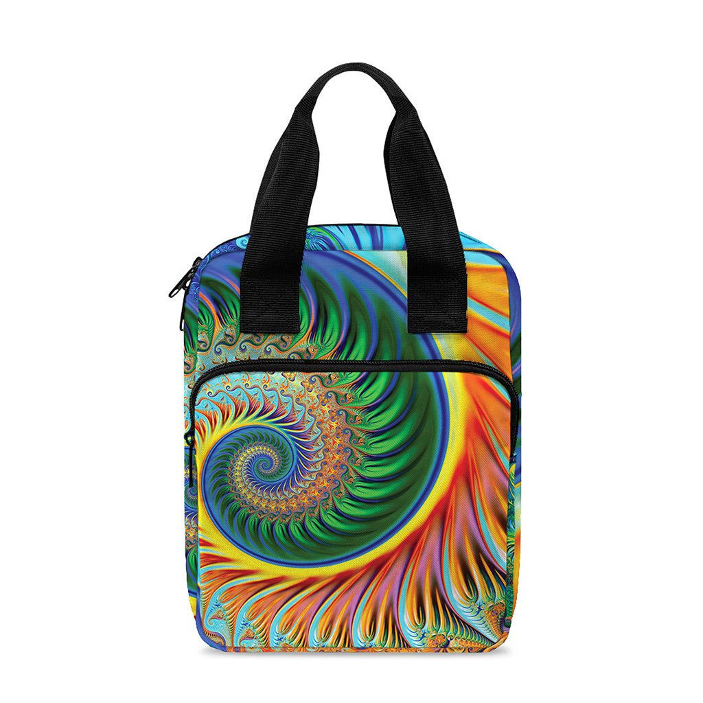 Trippy Fractal Print Bible Tote Bag
