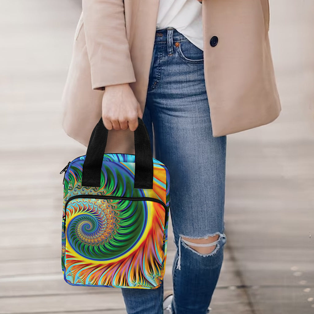Trippy Fractal Print Bible Tote Bag