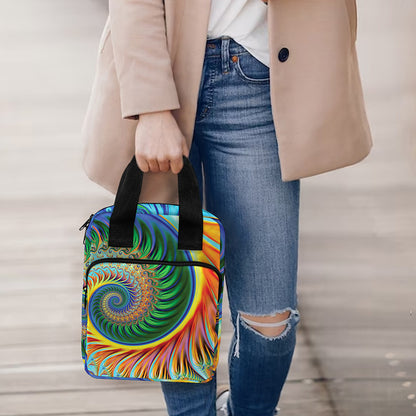 Trippy Fractal Print Bible Tote Bag