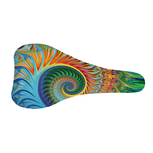 Trippy Fractal Print Bicycle Seat Cover