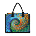 Trippy Fractal Print Canvas Tote Bag