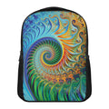 Trippy Fractal Print Casual Backpack
