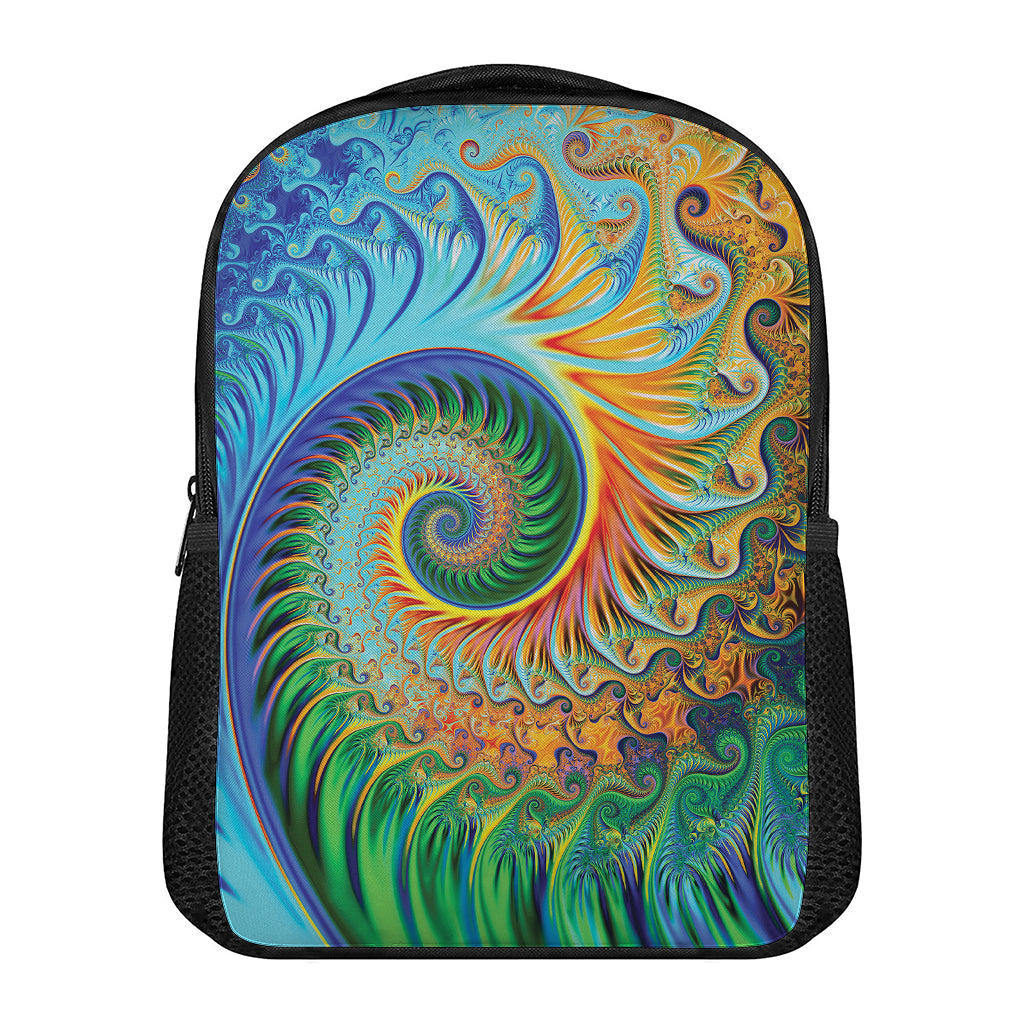 Trippy Fractal Print Casual Backpack