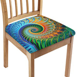 Trippy Fractal Print Chair Cushion Cover
