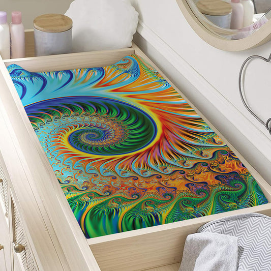 Trippy Fractal Print Changing Pad Cover