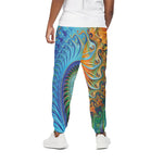 Trippy Fractal Print Cotton Pants