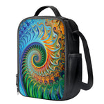 Trippy Fractal Print Crossbody Lunch Bag