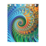 Trippy Fractal Print Curtain