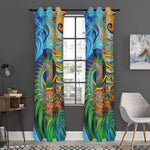 Trippy Fractal Print Curtain