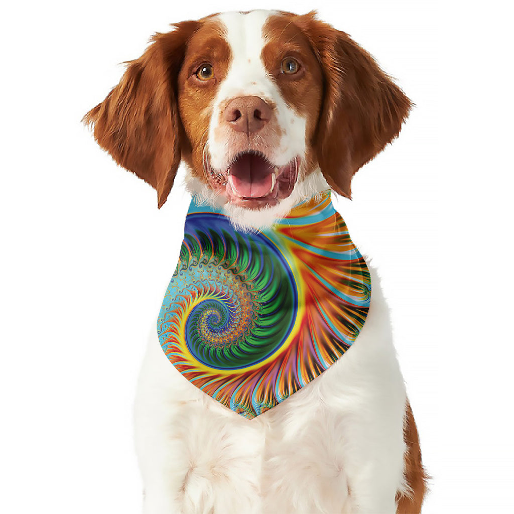 Trippy Fractal Print Dog Bandana