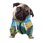 Trippy Fractal Print Dog Zip Up Hoodie