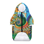 Trippy Fractal Print Dog Zip Up Hoodie