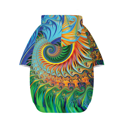 Trippy Fractal Print Dog Zip Up Hoodie