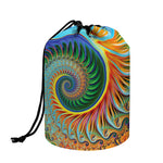 Trippy Fractal Print Drawstring Makeup Bag