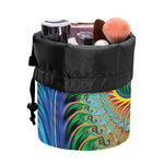 Trippy Fractal Print Drawstring Makeup Bag