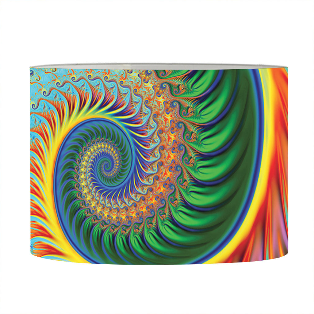 Trippy Fractal Print Drum Lamp Shade