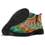 Trippy Fractal Print Flat Ankle Boots